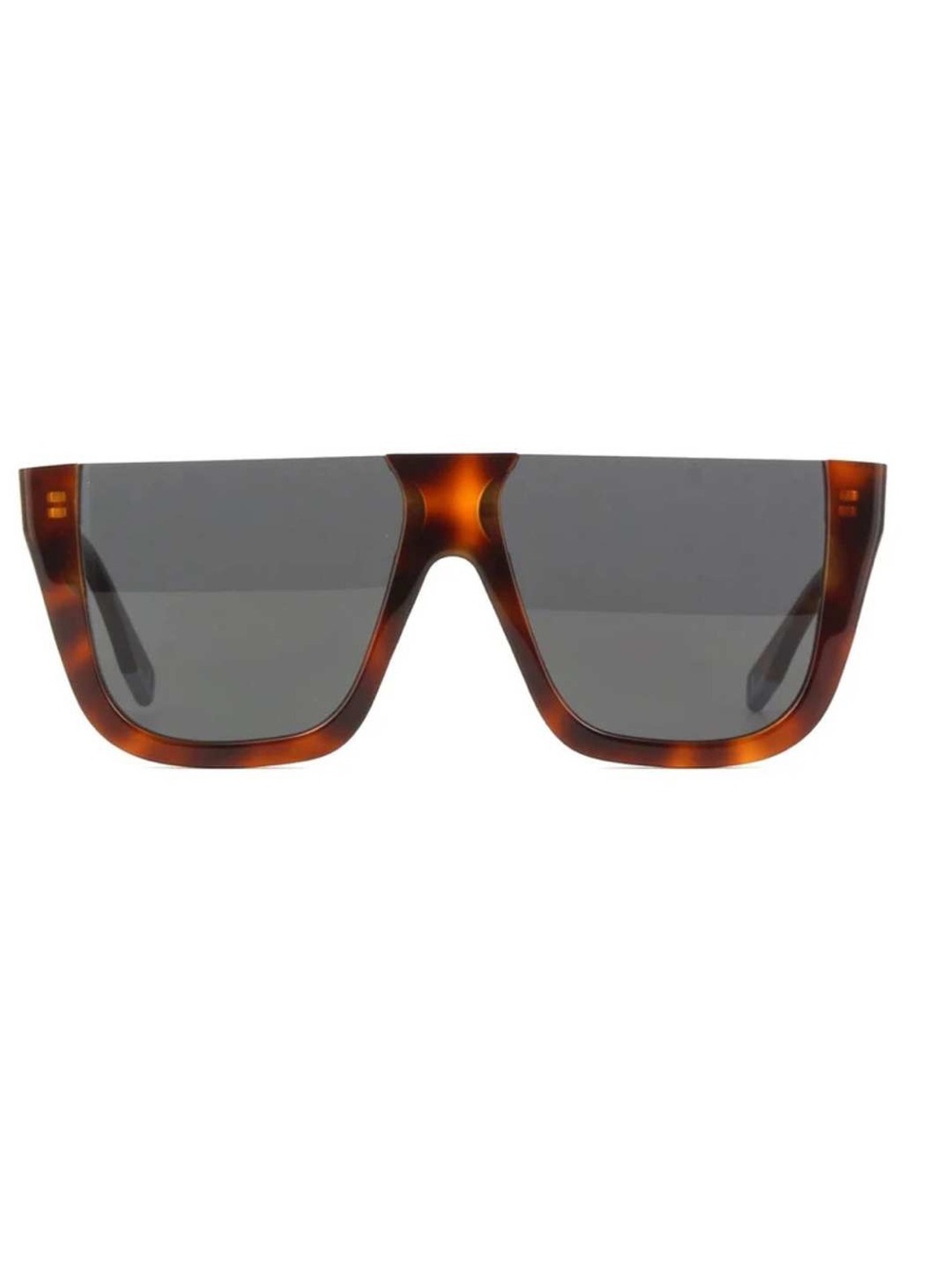 Fendi Tortoiseshell Shield Sunglasses with Dark Gray Lenses